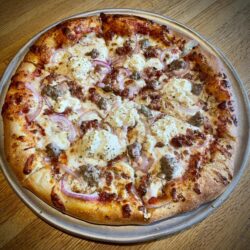 Sausage ricotta pizza